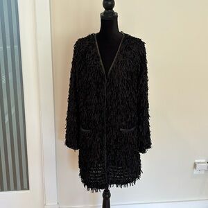 Simon Chang Collection -Black Fringe Lightweight Jacket